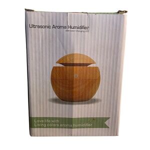 Mini Wood Grain Ultrasonic Aromatherapy Diffuser & Humidifier with LED Lights